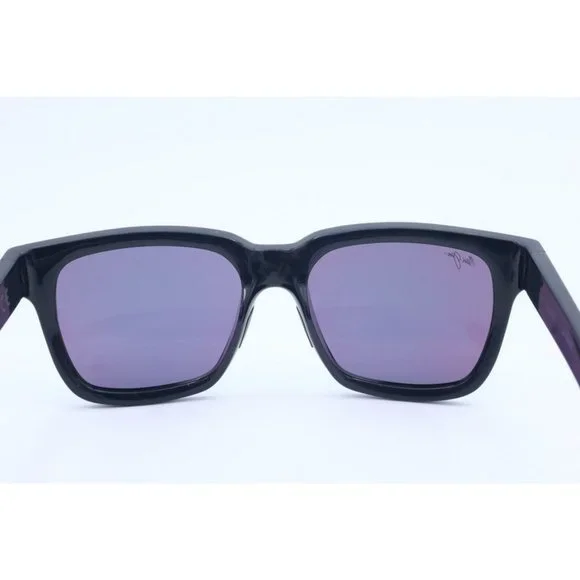Maui Jim MONGOOSE MJ 540-02 Black Square Sunglasses Green Lenses 54mm